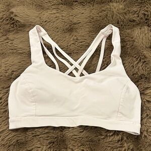 Lululemon Athletica Cream Strappy Sports Bra